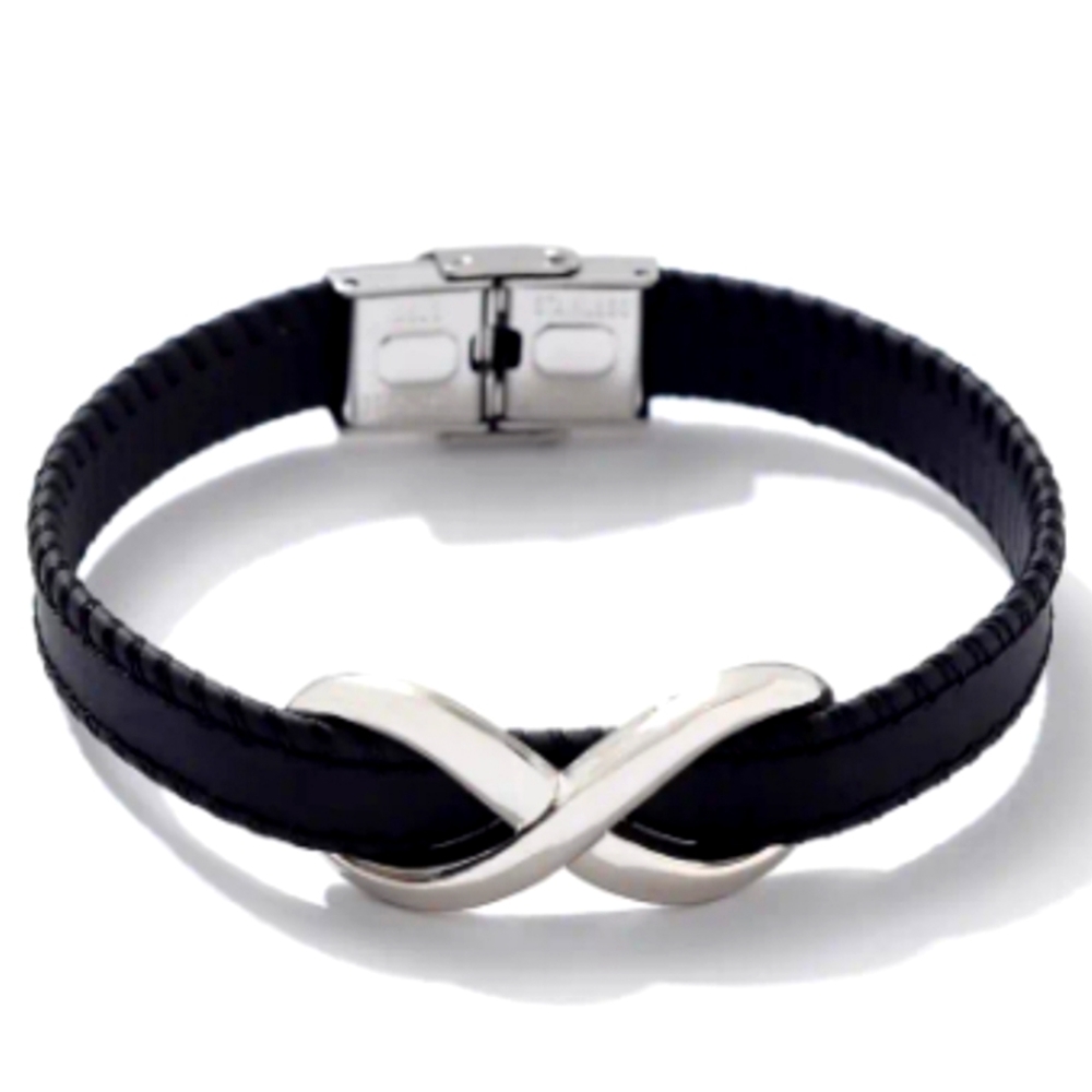 Mens Infinity Leather Bracelet